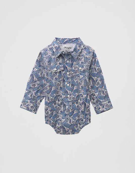 Baby Boy&#39;s Long Sleeve Western Snap Bodysuit