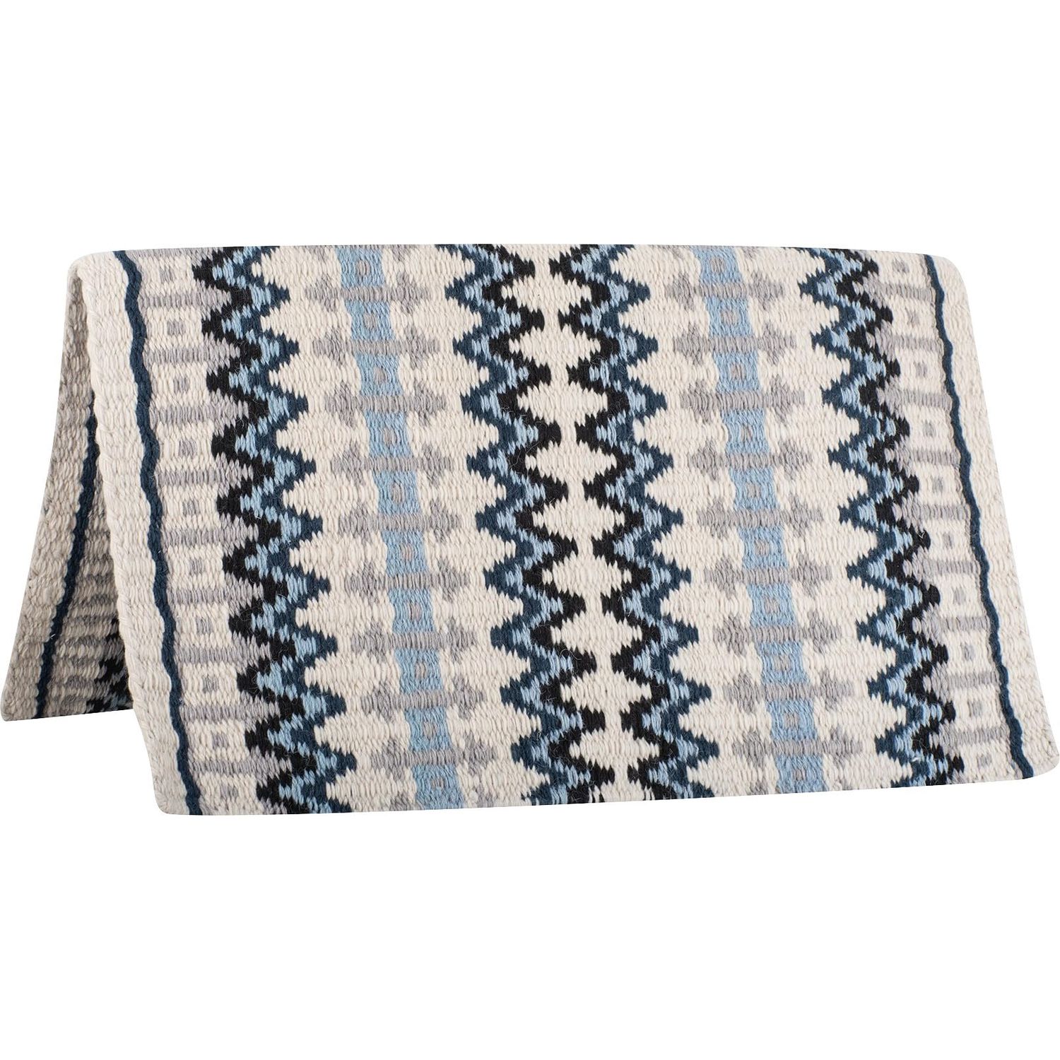 Western Show Saddle Blanket, Color: Cream Navy, Size: 34&quot;X38&quot;