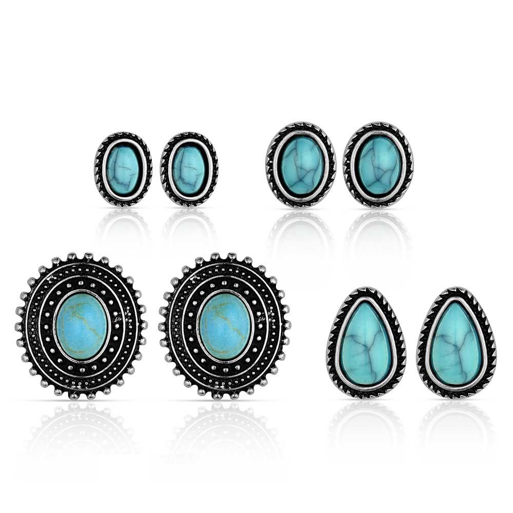 Turquoise Studs Earring Set
