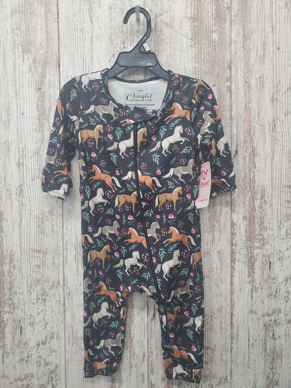 Horses &amp; Flowers Print Romper