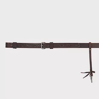 1 1/2" Floral Flank Cinch, Color: Walnut