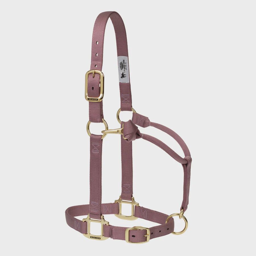 Weanling Original Adjustable Chin and Throat Snap Halter, 3/4", Color: Mauve