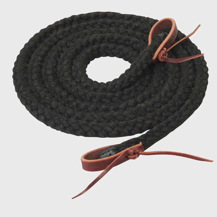 Silvertip Hollow Braid Trail Reins, 5/8" x 10', Color: Black