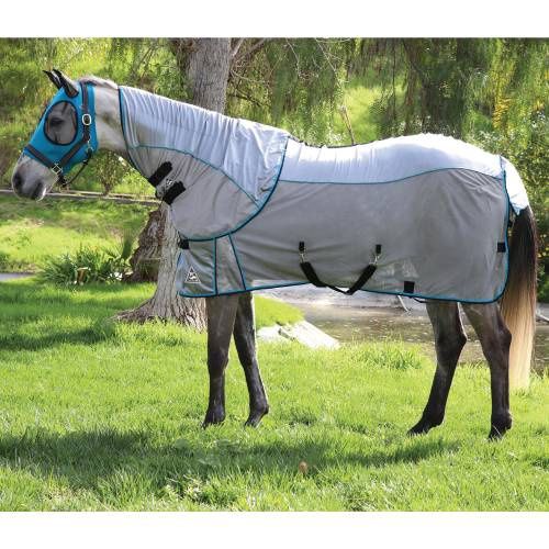 Comfort Fit Fly Sheet, Color: Pacific Blue, Size: 75"