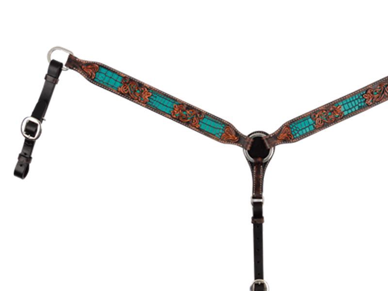 Filigree Turquoise Gator Breast Collar