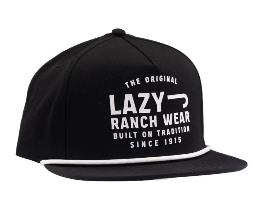 Lazy J Ranch Untroubled Classic Rope Trucker Hat, Color: Black