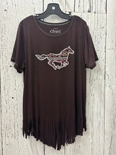YTH Aztec Horse Fringe Bottom S/S Tee