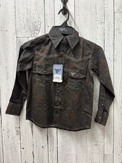 Tooled Floral Print Button Down