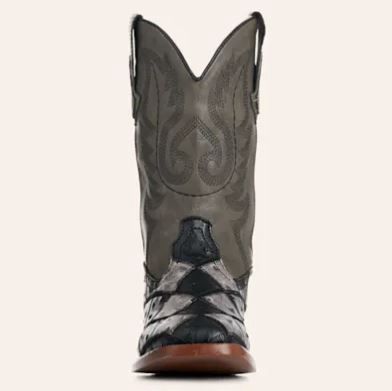 Roper Kids' Bird Blocks Faux Ostrich Cowboy Boots