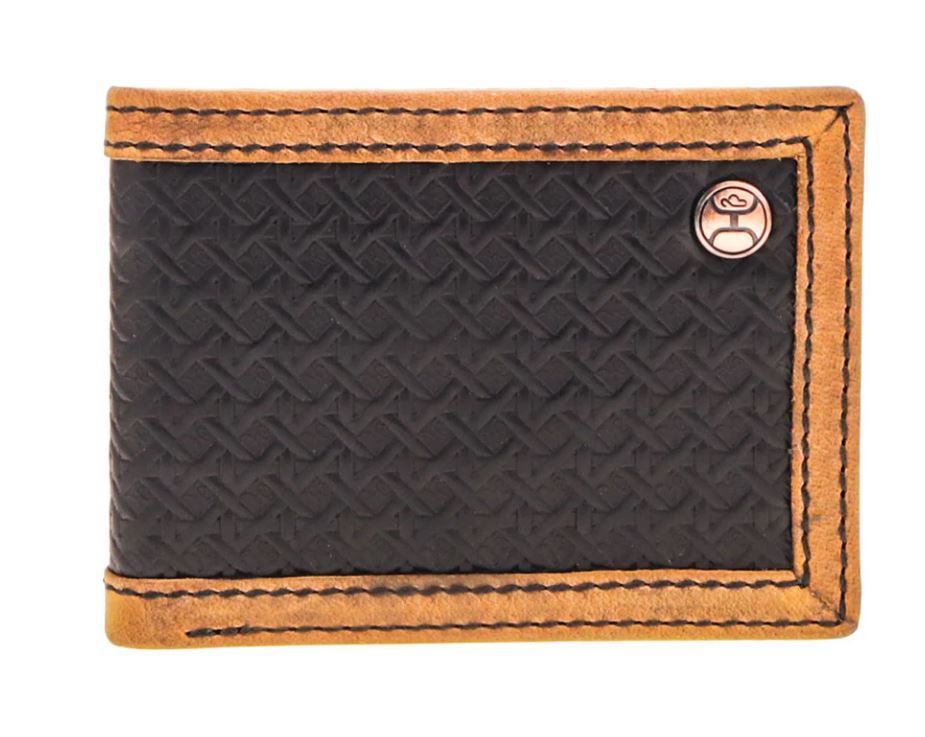 "Hands Up Basketweave" Front Pocket Bifold Wallet