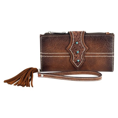 Justin Wallet Billet Strap &amp; Turq. Stones