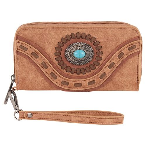 Justin Wallet with Concho &amp; Buckstitch