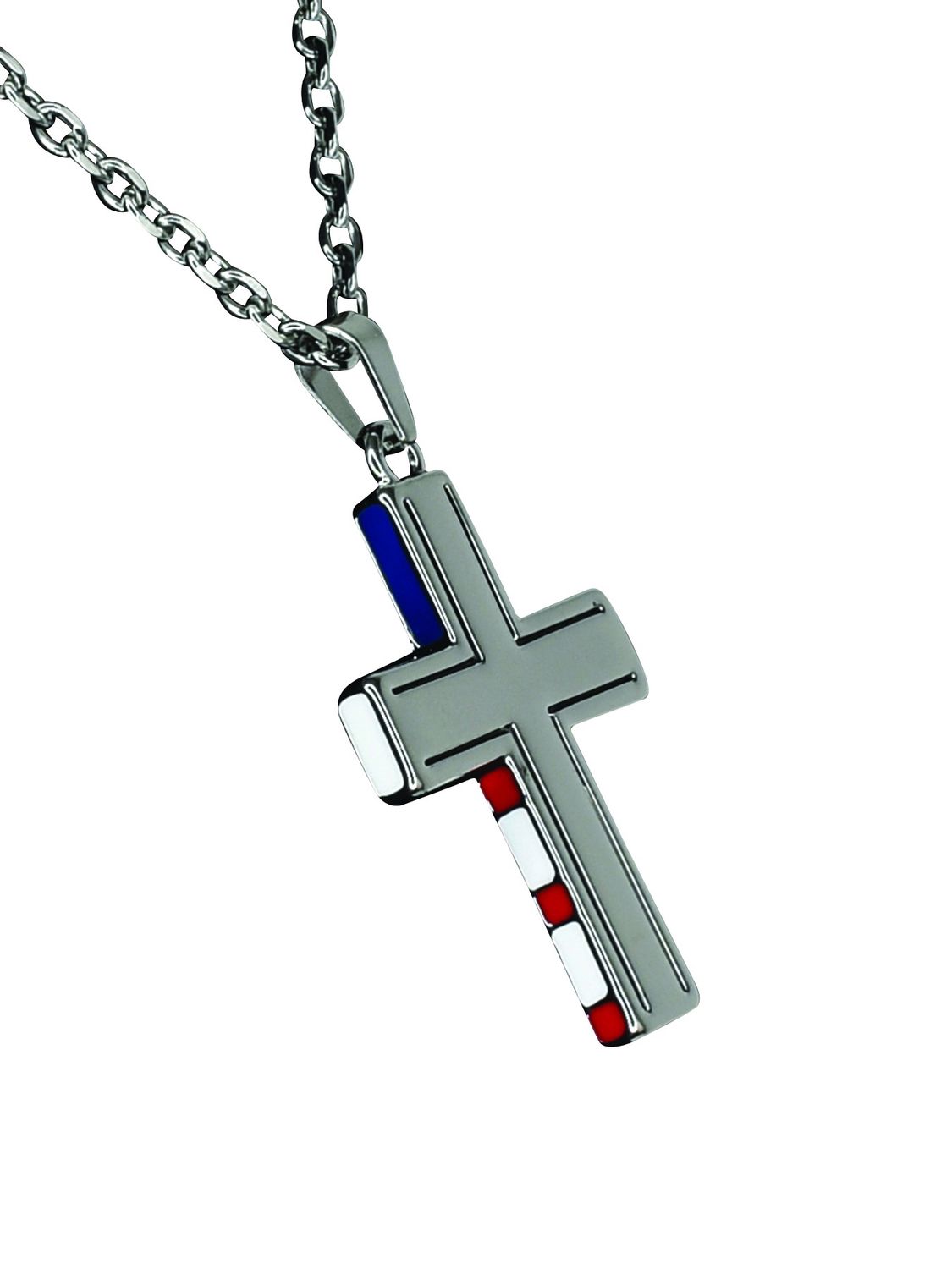 Justin Mens Stainless Steel Flag Necklace