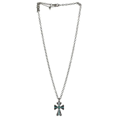 Justin Cross w/ Turq. Enamel Necklace