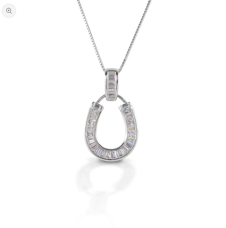 Kelly Herd Baguette Horseshoe Necklace - Sterling Silver
