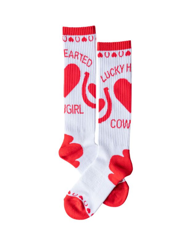 Lucky Hearted Love Performance Boot Socks