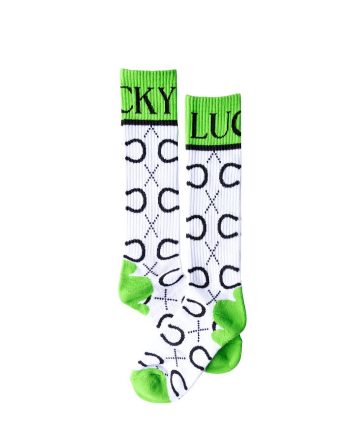 High Maintenance Cowgirl Kelly Green/ White Performance Boot Socks