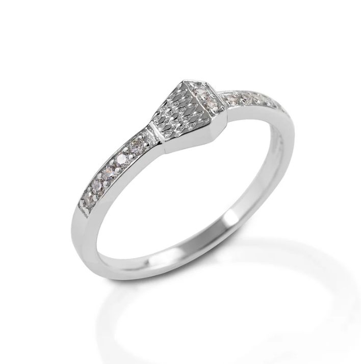 Kelly Herd Pavé Horseshoe Nail Ring - Sterling Silver