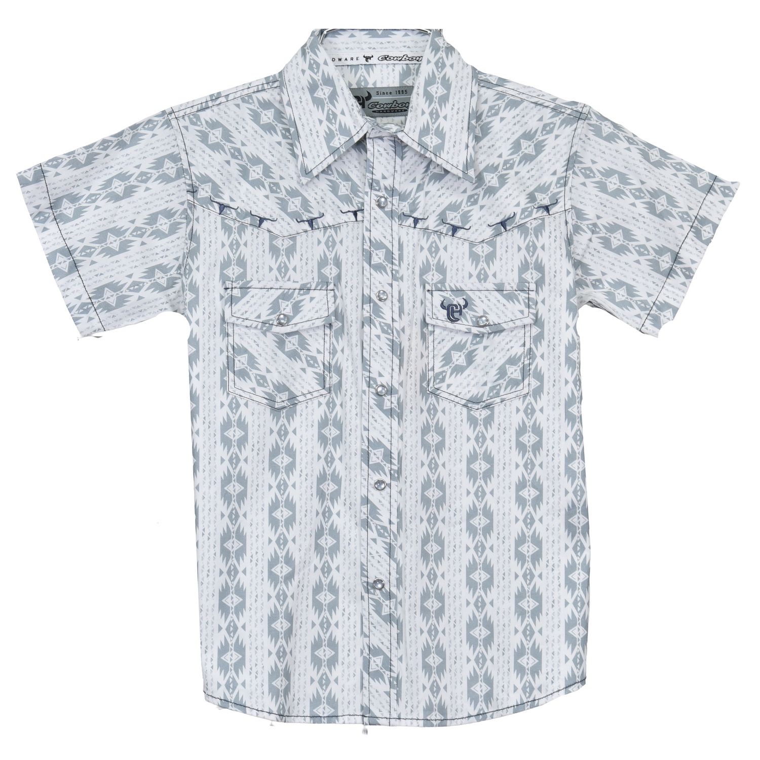 Youth Tonal Aztec Print Snap Shirt