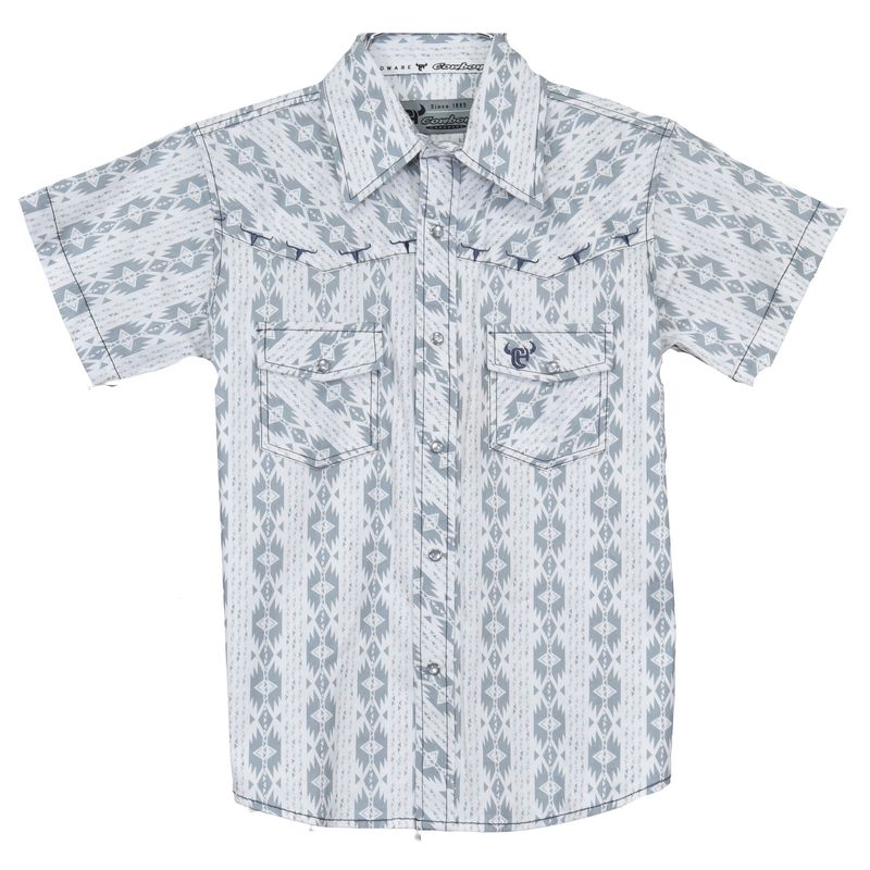 Youth Tonal Aztec Print Snap Shirt