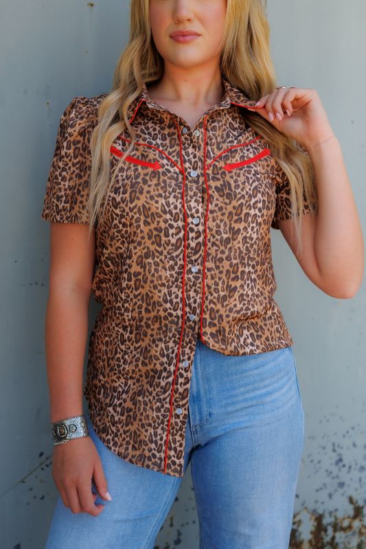 Leopard/Red Pearl Snap
