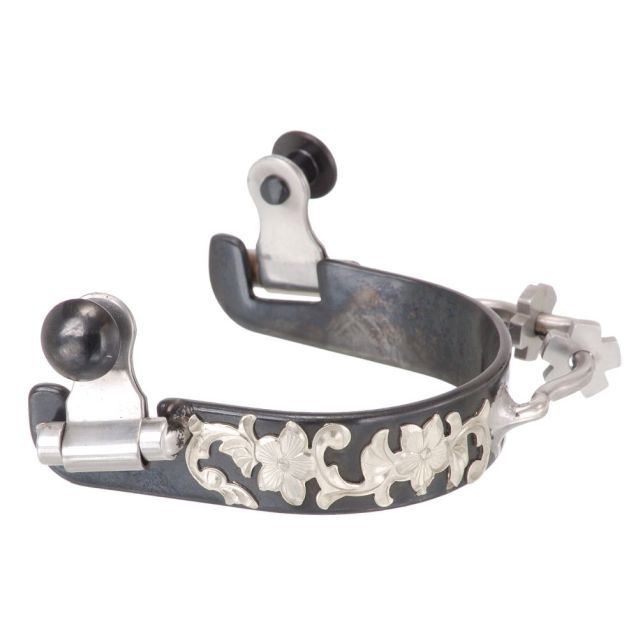 Black Steel Floral Bumper Spurs, Ladies