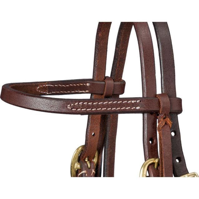 Royal King Harness Leather Mini Browband Headstall with Tie Ends