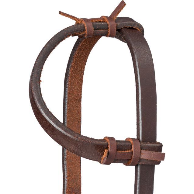 Royal King Harness Leather Gag Single Ear Headstall with Tie Ends