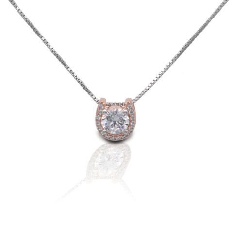 Kelly Herd Rose Gold Plated Horseshoe Necklace - Sterling Silver