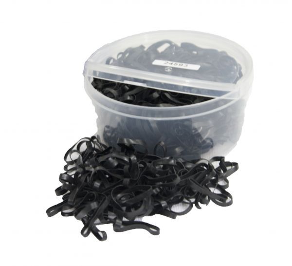Silicone Gel Mane and Tail Braiding Bands, Color: Black