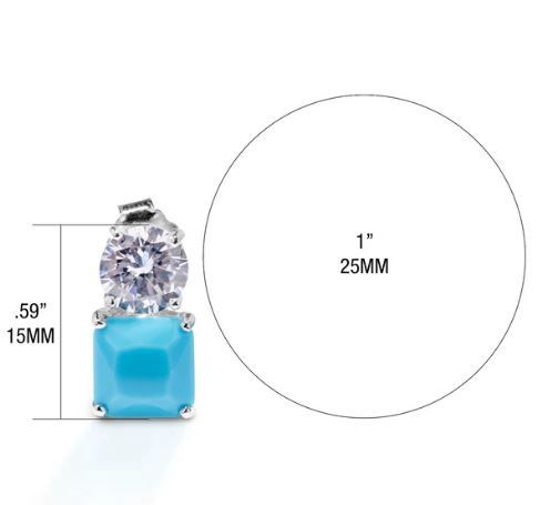 Kelly Herd Clear And Turquoise Earrings