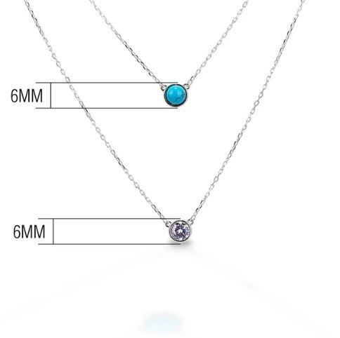 Kelly Herd 2 Stranded Necklace with Turquoise and CZ