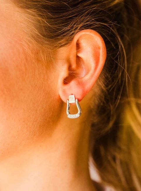 Kelly Herd Oxbow Stirrup Post Back Earrings - Sterling Silver