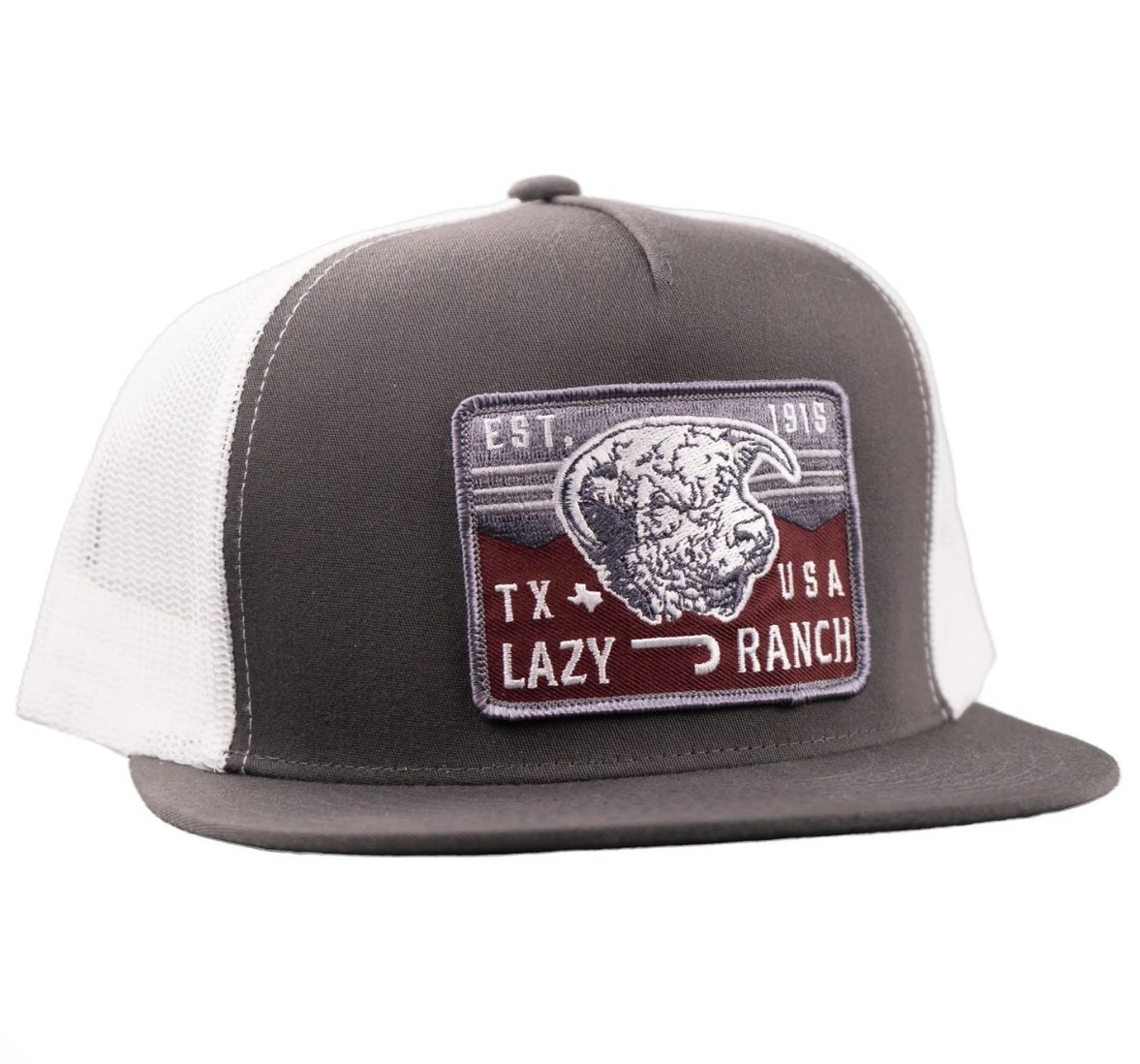 Lazy J Ranch Red Rock Classic Trucker Hat, Color: Grey/White