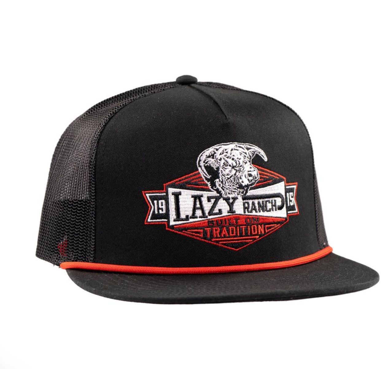 Lazy J Ranch Domino Classic Rope Trucker Hat, Color: Black