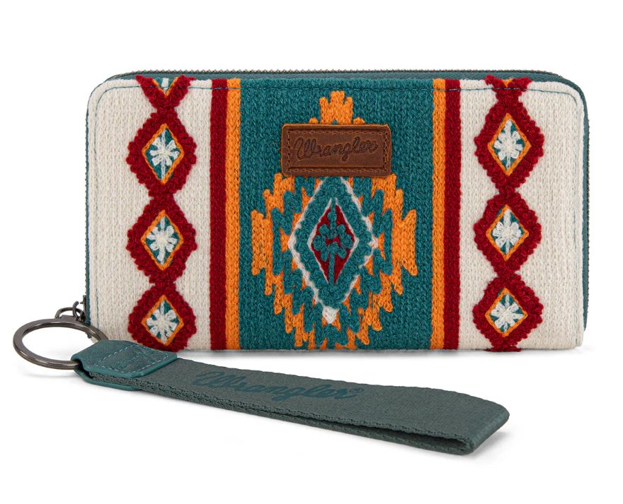 Wrangler Southwestern Knitted Wallet/Wristlet, Color: navy