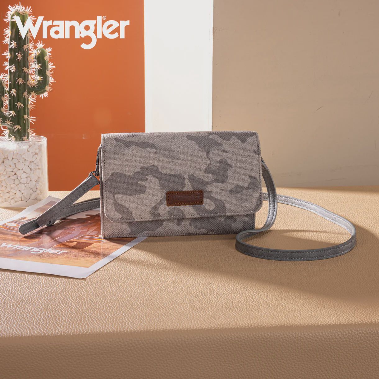 Wrangler Camo Print Canvas Clutch/Crossbody