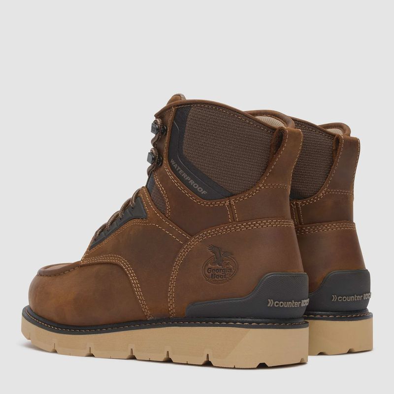 Georgia Boot Men's 6" Carbon Flex Wedge Waterproof Moc-Toe Work Bootaterproof Moc-Toe Work Boot