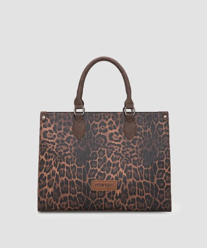 Wrangler Western All-over Leopard Print Wide Tote Bag