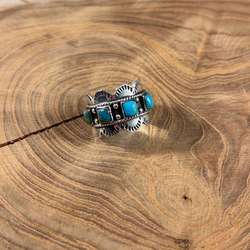 The Scalloped Square Stamped Ring