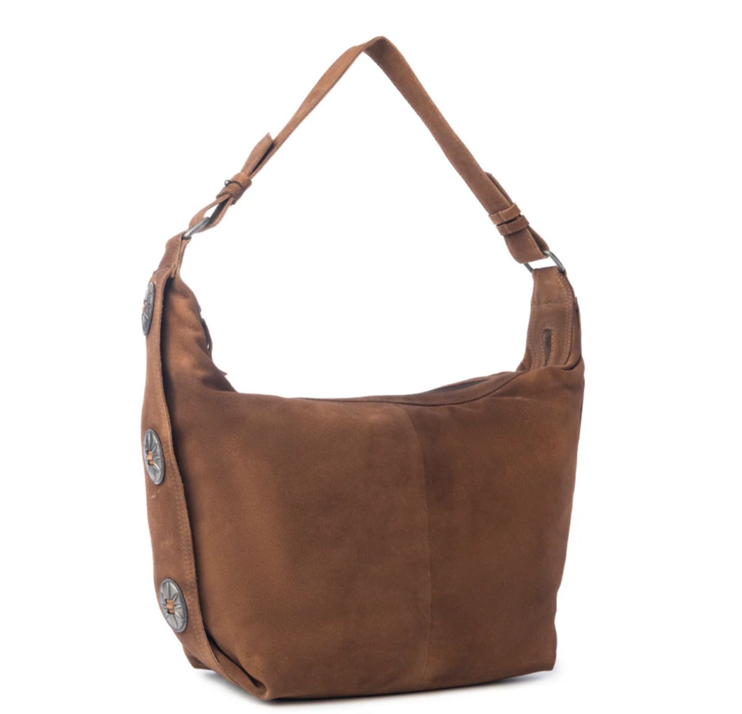 Rustwood Suede Leather Shoulder Bag in Oak Brown