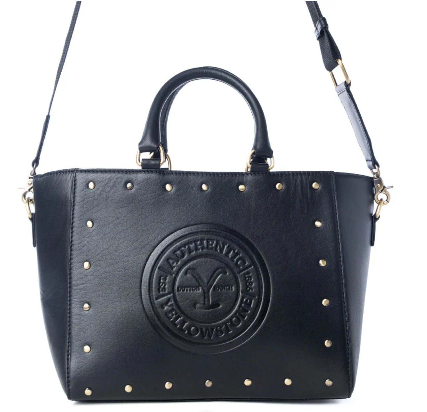 Yellowstone Valley Soul Studded &amp; Embossed Tote Leather Bag in Ash