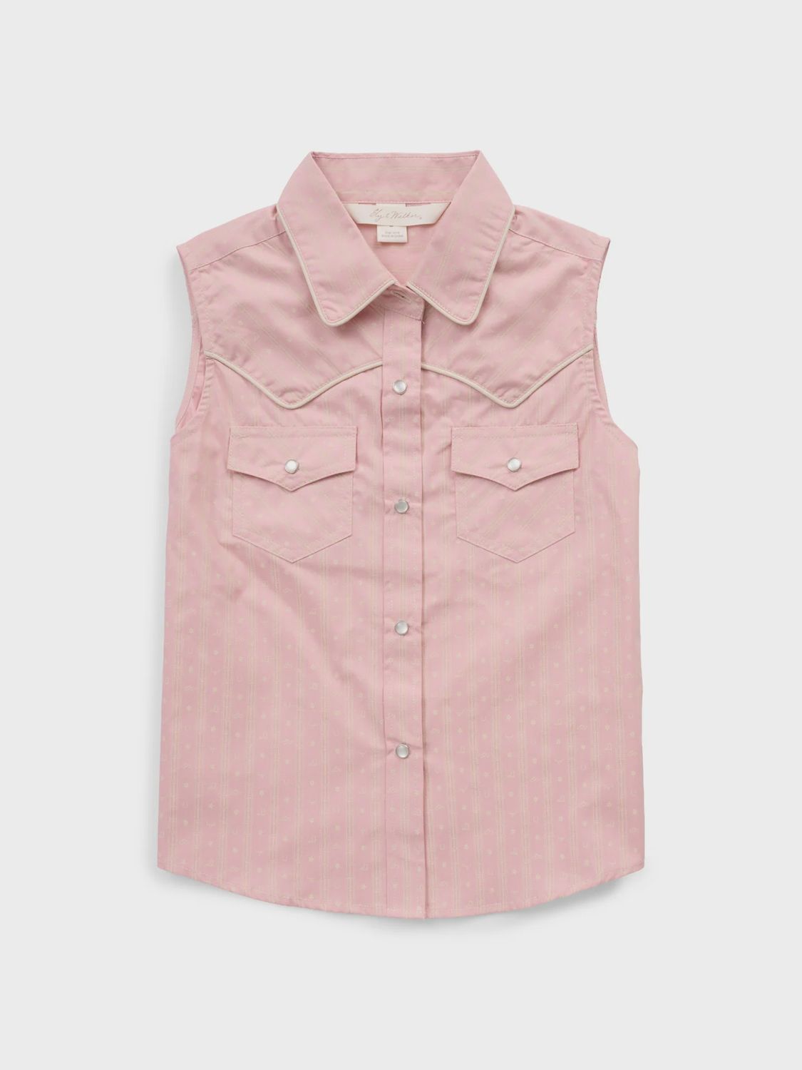 Girl's Ely Walker Dusty Pink Western Motif Print Sleeveless Shirt