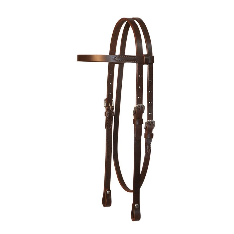 Lightweight Classic Smooth Walnut Browband Headstall
