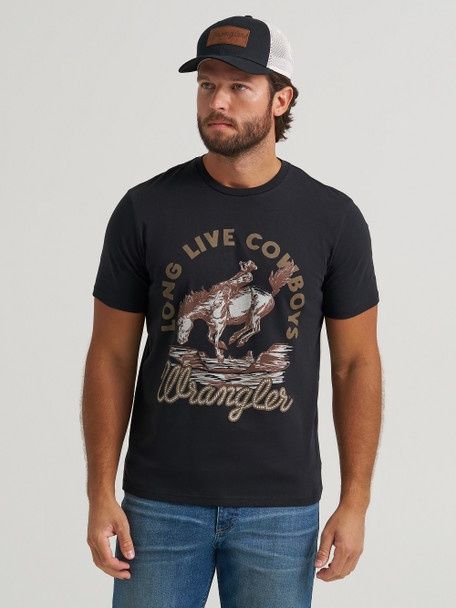 WRANGLER LONG LIVE COWBOYS JET BLACK - MENS TEE