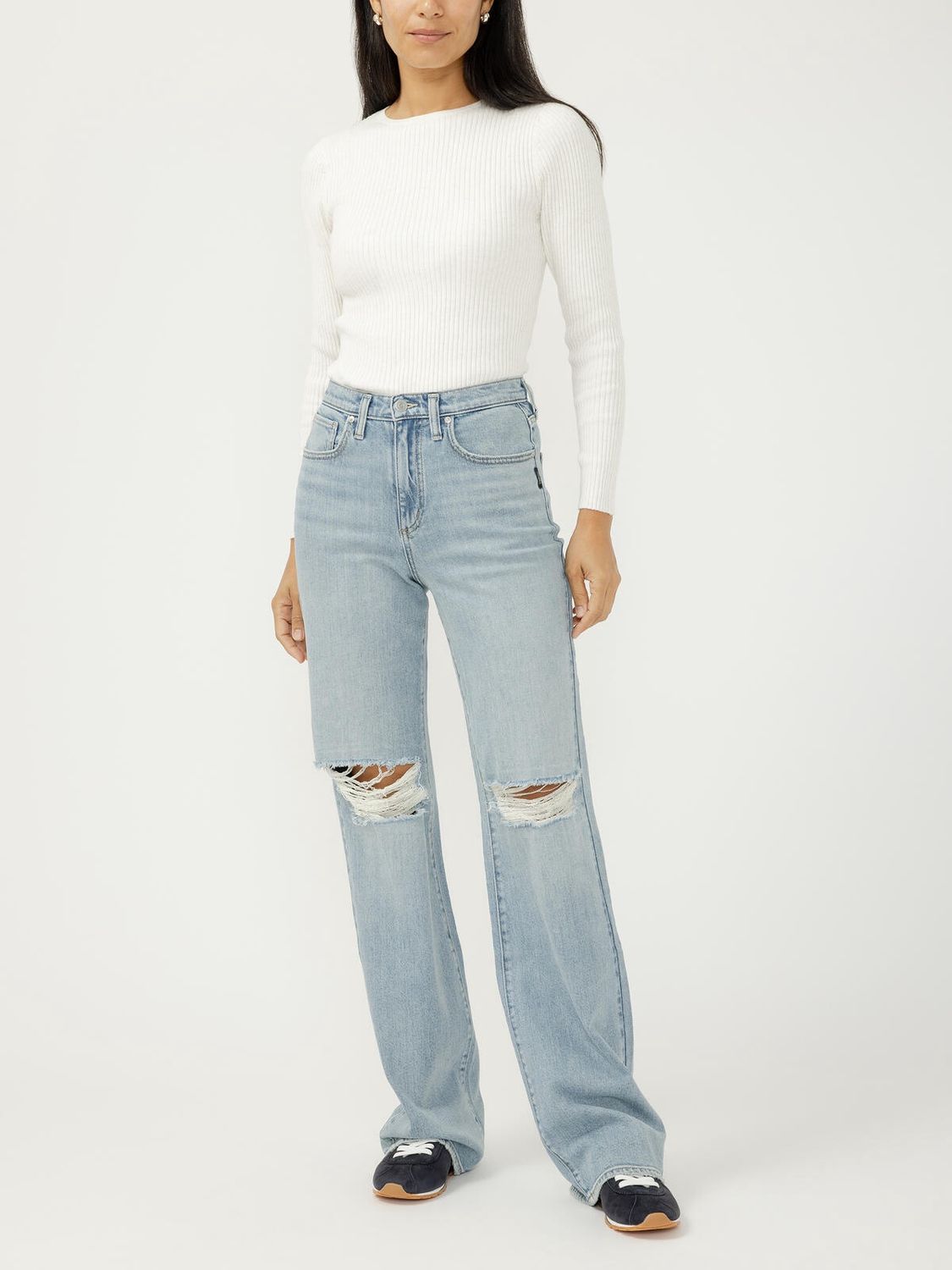 Highly Desirable High Rise Trouser Leg Jeans