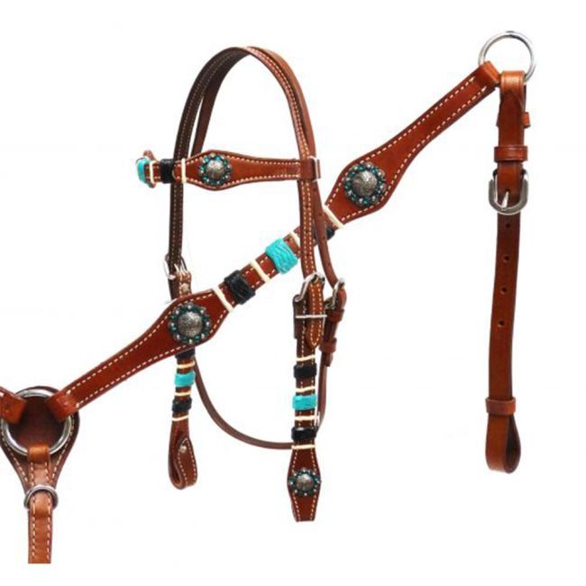 Braided Rawhide Headstall and Breast Collar Set