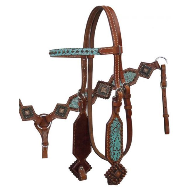 Filigree Print Headstall and Breast Collar Set