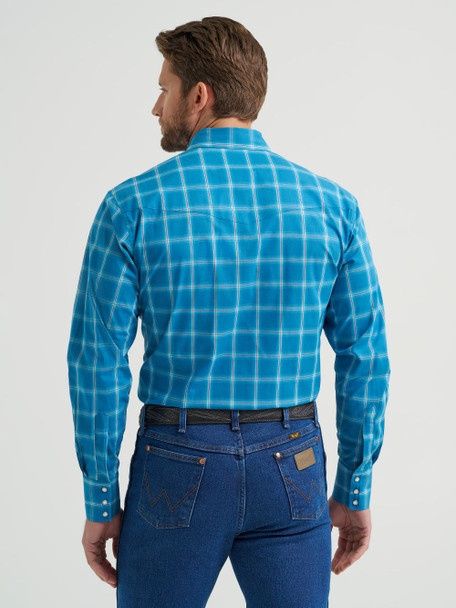 WRANGLER WRINKLE RESIST TURQOUISE PLAID