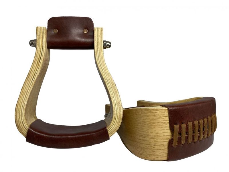White Ashwood Wooden Stirrups